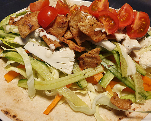 Kebab Wrap with Plant Mate and Salad